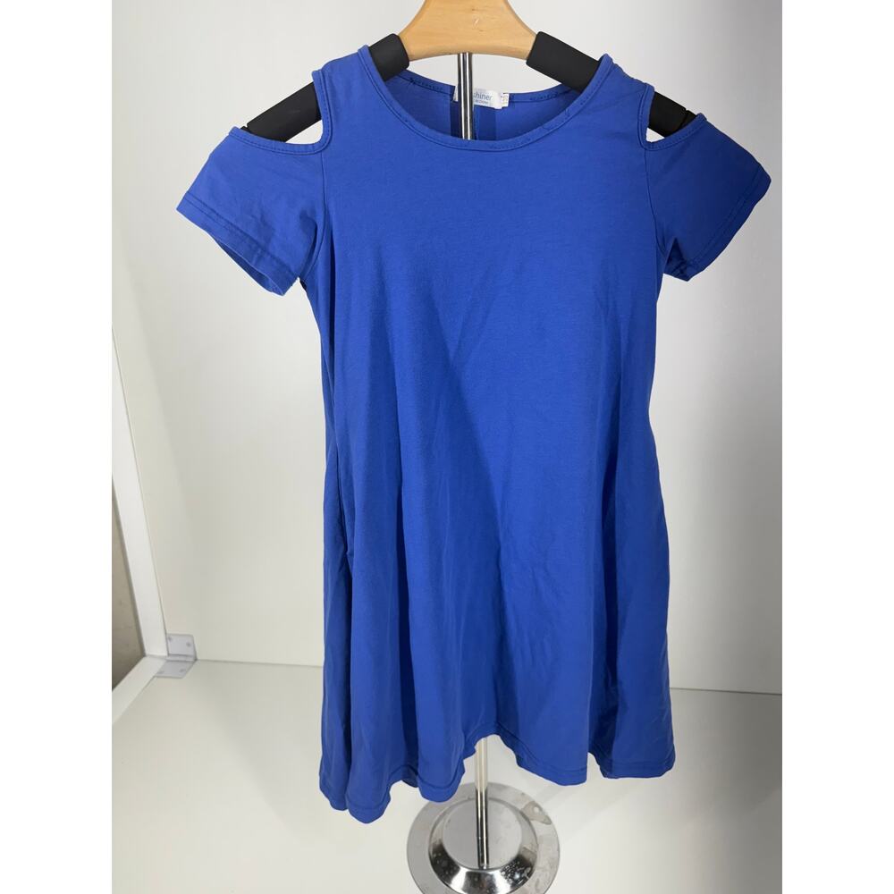 Youth Blue Cold Shoulder Dress Size 130 (7–8) | Minor Flaws